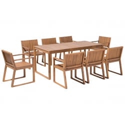 Garden Dining Set 8 Seater SASSARI Acacia Wood Brown