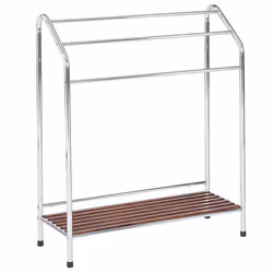 Towel Stand with Shelf MURIVA Metal Silver