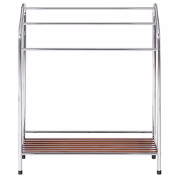 Towel Stand with Shelf MURIVA Metal Silver