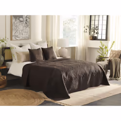 Bedspread with Cushions RAYEN 200 x 220 cm Brown