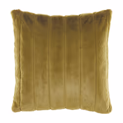 Set of 2 Decorative Cushions PUMILA Faux Fur 45 x 45 cm Olive Green Striped