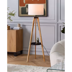 Floor Lamp BLUFF Pine Wood White - Additional view 4