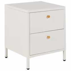 2 Drawer Bedside Table KYLEA Metal White
