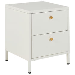 2 Drawer Bedside Table KYLEA Metal White