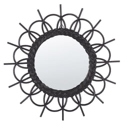 Wall Mirror TELAKIA 60 cm 60 cm Rattan Black