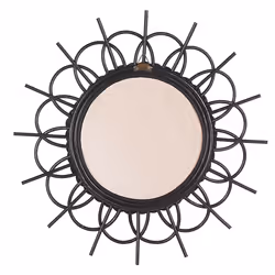 Wall Mirror TELAKIA 60 cm 60 cm Rattan Black
