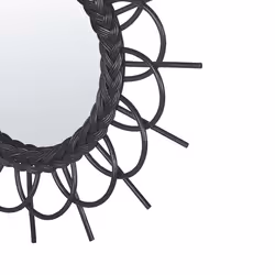 Wall Mirror TELAKIA 60 cm 60 cm Rattan Black - Additional view 4