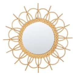 Wall Mirror TELAKIA 60 cm 60 cm Rattan Natural