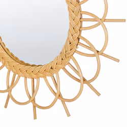 Wall Mirror TELAKIA 60 cm 60 cm Rattan Natural