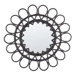 Wall Mirror BABAI 60 cm 60 cm Rattan Black
