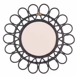 Wall Mirror BABAI 60 cm 60 cm Rattan Black