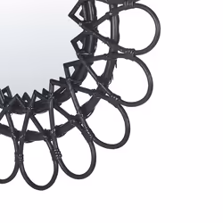 Wall Mirror BABAI 60 cm 60 cm Rattan Black - Additional view 4