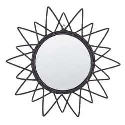 Wall Mirror AROEK 61 cm 61 cm Rattan Black