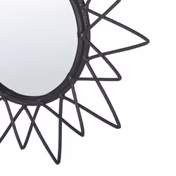 Wall Mirror AROEK 61 cm 61 cm Rattan Black