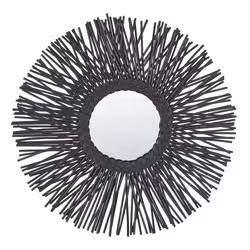 Wall Mirror KALASIN 60 cm 60 cm Rattan Black