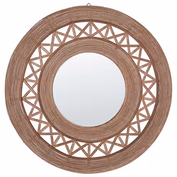 Wall Mirror CACOMA 62 cm 62 cm Bamboo Wood Brown