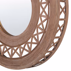 Wall Mirror CACOMA 62 cm 62 cm Bamboo Wood Brown
