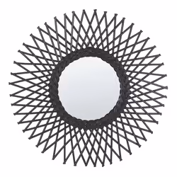 Wall Mirror TAGOLU 60 cm 60 cm Rattan Black