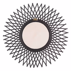 Wall Mirror TAGOLU 60 cm 60 cm Rattan Black