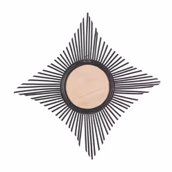 Wall Mirror MAJENE 60 cm 60 cm Rattan Black - Additional view 4