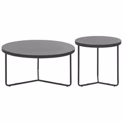 Set of 2 Coffee Tables MELODY Grey Concrete Effect