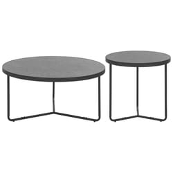 Set of 2 Coffee Tables MELODY Grey Concrete Effect