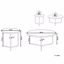 Set of 2 Coffee Tables MELODY Grey Concrete Effect