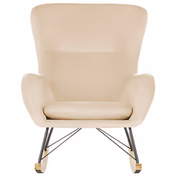 Rocking Chair ELLAN Velvet Beige
