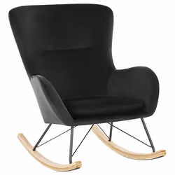 Rocking Chair ELLAN Velvet Black