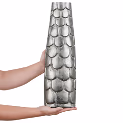 Flower Vase SUKHOTHAI Metal 47 cm Silver