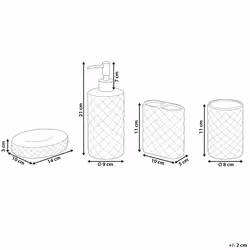 4-Piece Bathroom Accessories Set GUATIRE Ceramic Turquoise