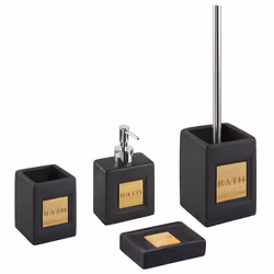 4-Piece Bathroom Accessories Set KOUROU Ceramic Black