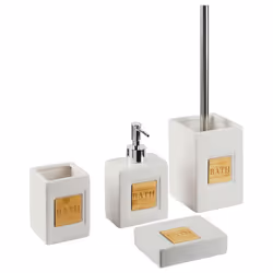 4-Piece Bathroom Accessories Set KOUROU Ceramic Beige