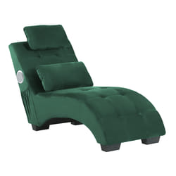 Chaise Longue SIMORRE Velvet Emerald Green with Built-In Bluetooth Speaker