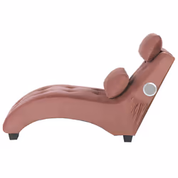 Chaise Longue SIMORRE Velvet Pastel Pink with Built-In Bluetooth Speaker
