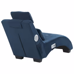 Chaise Longue SIMORRE Velvet Dark Blue with Built-In Bluetooth Speaker - Additional view 4
