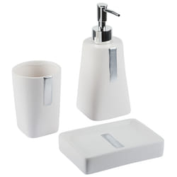 3-Piece Bathroom Accessories Set SONANA Ceramic Light Beige