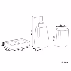 3-Piece Bathroom Accessories Set SONANA Ceramic Light Beige