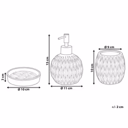 3-Piece Bathroom Accessories Set BELEM Ceramic Red