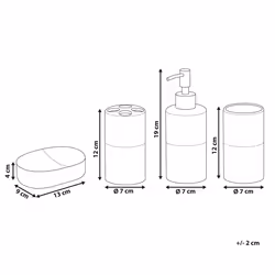 4-Piece Bathroom Accessories Set CORO Ceramic White