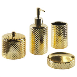4-Piece Bathroom Accessories Set CUMANA Ceramic Gold