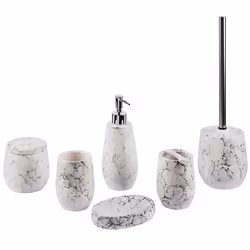 6-Piece Bathroom Accessories Set CALLELA Ceramic White