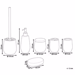 6-Piece Bathroom Accessories Set CALLELA Ceramic White