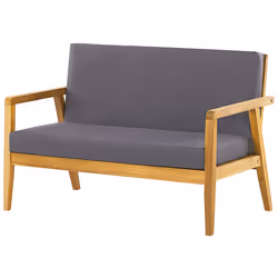 Garden Lounge Set with Table 4 Seater PALLANO Acacia Wood Dark Grey