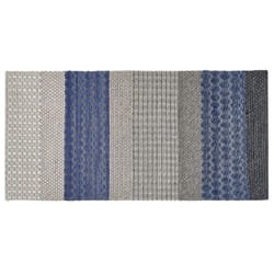 Wool Area Rug 80 x 150 cm Blue and Grey AKKAYA