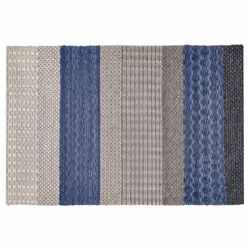 Wool Area Rug 140 x 200 cm Blue and Grey AKKAYA