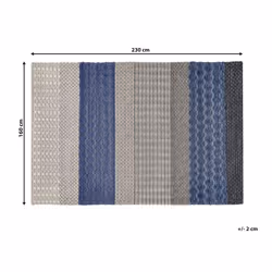 Wool Area Rug 160 x 230 cm Blue and Grey AKKAYA