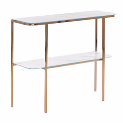 Console Table CALVERT Tempered Glass Gold
