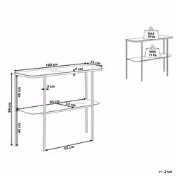 Console Table CALVERT Tempered Glass Silver - Additional view 5