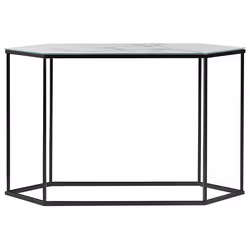 Console Table PERRIN Tempered Glass White Marble - Additional view 4